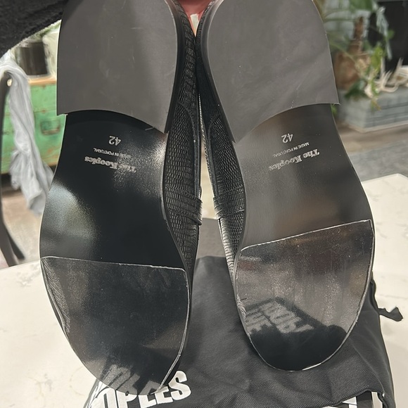 THE KOOPLES BLACK LEATHER LOAFERS WITH WESTERN BUCKLE, NWB - Picture 10 of 10